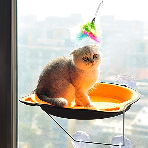 Katzen Hängematte Katze Fenster montiert Bett Sonnenschein Sitz Fenster Hängematte Barsch Kissen Bett Hängeregal Sitz Katze Sonnen Hängematte Saugnapf Pet House,Orange llxyzrzbhd712 von llxyzrzbhd