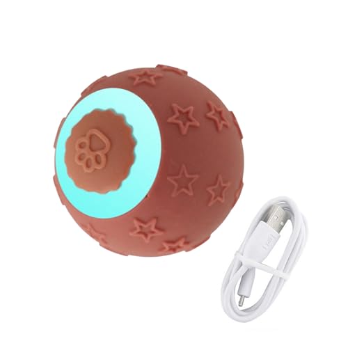 locwanot Interaktives Katzenspielzeug, rollender Ball, Haustierjagd, aktive Bewegung mit Flexibler Rotation, Vibration, bissfestes Design, intelligenter Sensor Rosa von locwanot