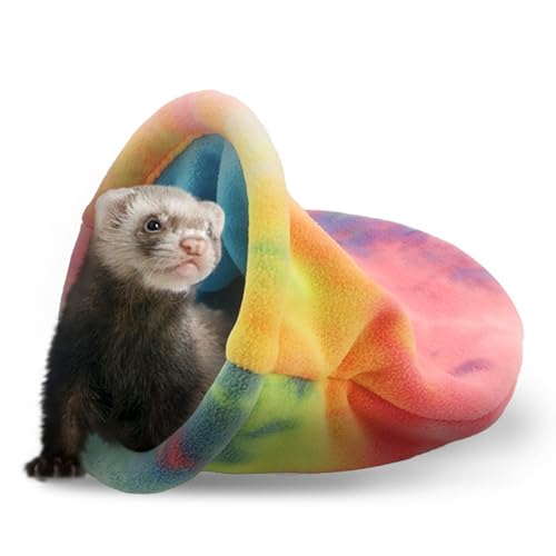 locwanot Schlafsack für Meerschweinchen, Kaninchen, Schweinchen, weiches Fleece, Bett, Kleintiere, Hamster, Chinchilla, Nest, Eichhörnchen, Igel, Kissen, Käfigzubehör, mehrfarbig, L von locwanot