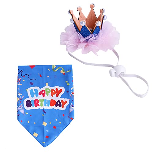 Lohill Hundetorte Fliege Hund Katze Geburtstag Bandana Niedlich Hund Geburtstag Hut Haustiere Geburtstag Party Supplies Geburtstag Outfit für Katze und Hund (Farbband Blau) von lohill