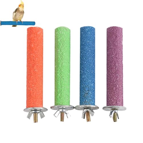 Lohill Papagei Sitzstangen, 4 Stück Sitzstangen für Vögel, 15cm Vogelkäfig Sitzstangen Stand Bar, Vogelkäfig Zubehör Spielzeug Barsche Für Papageien Wellensittiche Vogel Kauspielzeug von lohill