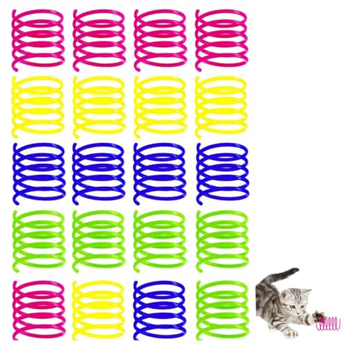 lohill 20 Stücke Katzenspielzeug Spirale, Interaktives Spirale Katzenspielzeug, Buntes Katzenspielzeug zur Selbstbeschäftigung, für Cat, Katzen, Kätzchen, Haustiere von lohill