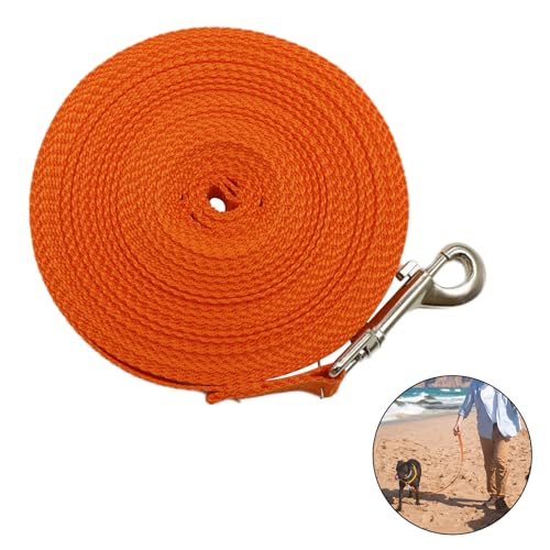 Schleppleine 10m für Hunde Robuste Lange Hundeleine Rot Wasserdicht Trainingsleine für Training Outdoor Schleppleine Hund mit Handschlaufe und Karabiner Ausbildungsleine für Kleine bis Große Hunde von lokxmve