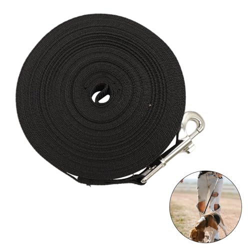 Schleppleine 10m für Hunde Robuste Lange Hundeleine Schwarz Wasserdicht Trainingsleine für Training Outdoor Schleppleine Hund mit Handschlaufe und Karabiner Ausbildungsleine für Kleine bis Große Hunde von lokxmve