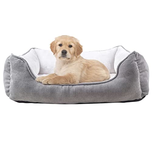 long rich Rechteckige Nackenrolle, Hundebett, mittelgroß, Grau, 63,5 x 53,3 x 20,3 cm, 1 Stück (HCT-REC-005) von long rich