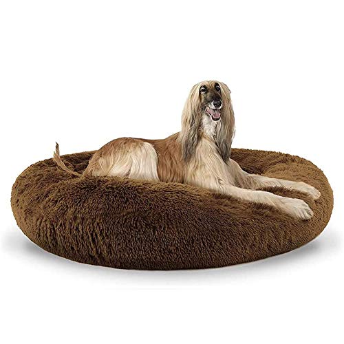 lovecabin Hundebett Grosse Hunde Flauschig, Hundekissen Waschbar Orthopädisch, Bezug Abnehmbar Und Maschinenwaschbar, Hundebett Rund Weich Für Kleine, Mittelgroße Bis Extra-große Hunde#1-100cm von lovecabin