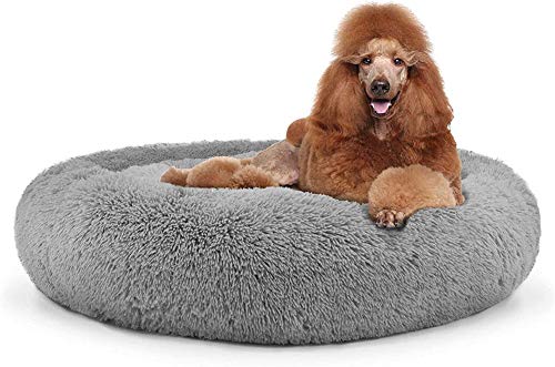 lovecabin Hundebett Grosse Hunde Flauschig, Hundekissen Waschbar Orthopädisch, Bezug Abnehmbar Und Maschinenwaschbar, Hundebett Rund Weich Für Kleine, Mittelgroße Bis Extra-große Hunde#2-120cm von lovecabin