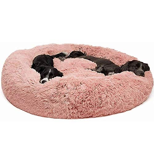 lovecabin Hundebett Grosse Hunde Flauschig, Hundekissen Waschbar Orthopädisch, Bezug Abnehmbar Und Maschinenwaschbar, Hundebett Rund Weich Für Kleine, Mittelgroße Bis Extra-große Hunde#5-120cm von lovecabin