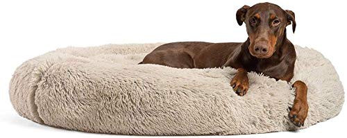 lovecabin Hundebett Grosse Hunde Flauschig, Hundekissen Waschbar Orthopädisch, Bezug Abnehmbar Und Maschinenwaschbar, Hundebett Rund Weich Für Kleine, Mittelgroße Bis Extra-große Hunde#8-60cm von lovecabin