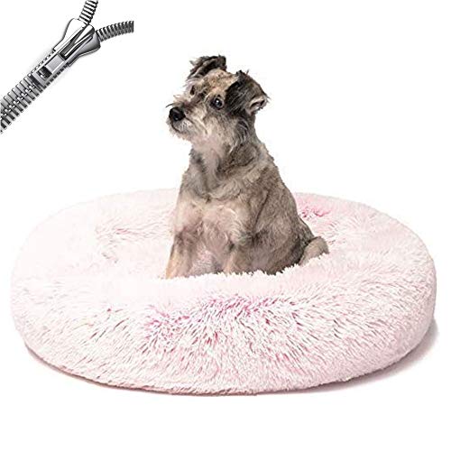 lovecabin Hundekissen Grosse Hunde Hundebett Rund Katzenbett Hundekissen Hundesofa, Bezug Abnehmbar Und Maschinen Waschbar Pink-80cm von lovecabin