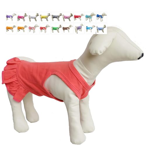 Haustier-Kleidung für kleine Hunde, leere Farbe, Sportkleid, T-Shirts, Tanks Top für kleine Hündinnen, Sommer-Kostüme, 100 % Baumwolle, Größe M, Hummer-Rosa von lovelonglong