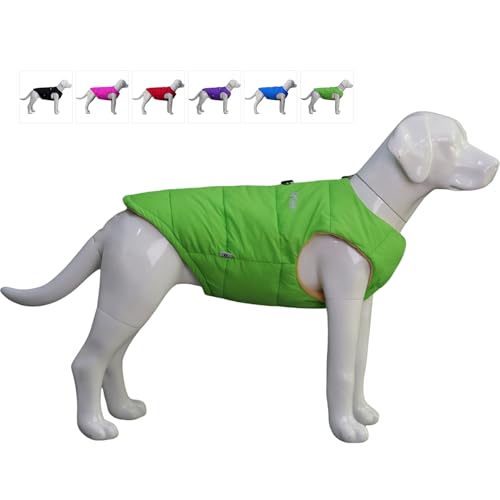 Hunde Winterjacke Wasserdicht Winddicht Hund Winter Weste Super Warm Polar Fleece Hund Winter Kleidung mit Glatt Reißverschluss für Kleine Mittlere Große Hunde Grün XXL von lovelonglong