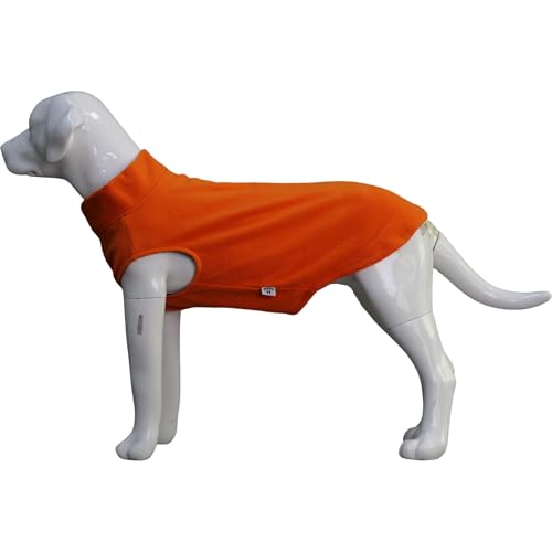 Hunde Winterweste Warm Atmungsaktiv Hund Polar Fleece Weste Jacke Leichter Wintermantel mit Leine Halsloch für Kleine Mittlere Große Hunde Orange L von lovelonglong