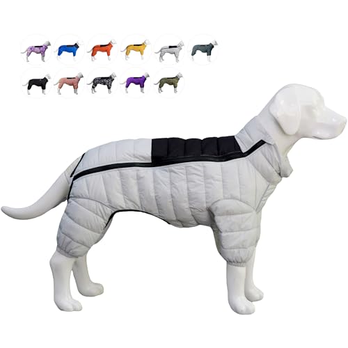 Hundemantel, warme Hundejacke, 4 Beine bedeckt, wasserdicht, Winddicht, reflektierende, warme Hundeweste, Hundeschneejacke für kleine, mittlere und große Hunde.Off White S von lovelonglong