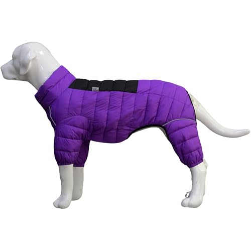 Hundemantel, warme Hundejacke, 4 Beine bedeckt, wasserdicht, Winddicht, reflektierende, warme Hundeweste, Hundeschneejacke für kleine, mittlere und große Hunde.Purple S von lovelonglong