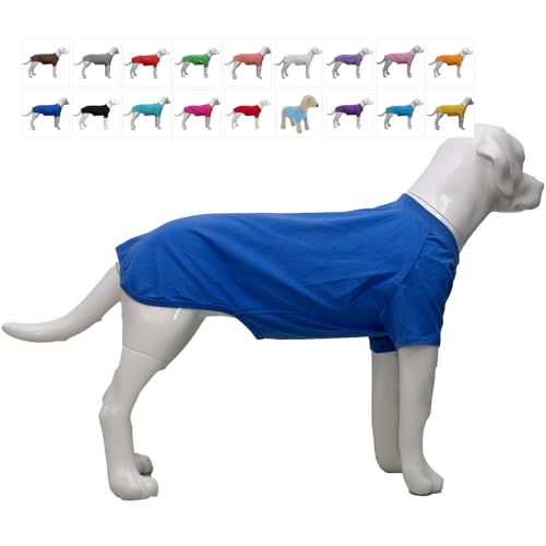 Lovelonglong Hund T-Shirt, 100% Baumwolle, Haustier T-Shirt, Hund-Unterhemd T-Shirts Für mittlere Hunde Blue XXL von lovelonglong