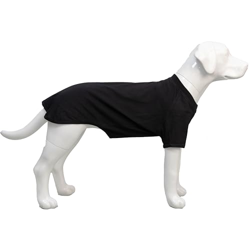 Lovelonglong Hund T-Shirt, 100% Baumwolle, Haustier T-Shirt, Hund-Unterhemd T-Shirts Für mittlere und große Hunde Black XXL+ von lovelonglong