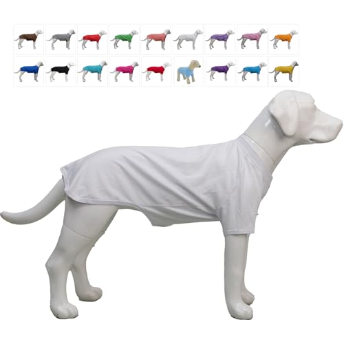 Lovelonglong Pet Clothing Dog Costumes Basic Blank T-Shirt Tee Shirts for Medium Large Dogs White XXXL von lovelonglong