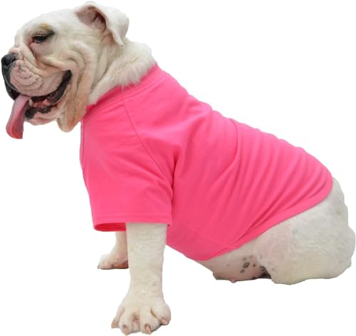 Lovelonglong Hund T-Shirt, 100% Baumwolle, Haustier T-Shirt, Hund-Unterhemd T-Shirts Für Französische Bulldoggen, Englische Bulldoggen, Möpse Rose-red B-XL von lovelonglong