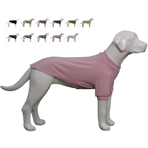 Lovelonglong Geripptes Hunde-T-Shirt, Baumwolle, gestrickt, Hundepullover für alle Jahreszeiten, Haustier-T-Shirts für große, mittelgroße und kleine Hunde, Hellrosa, Größe 3XL von lovelonglong