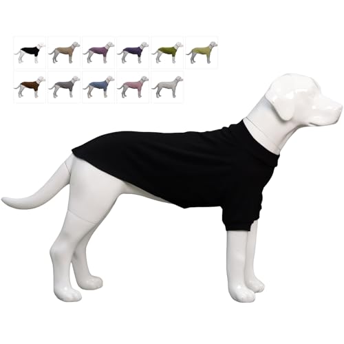 Lovelonglong Geripptes Hunde-T-Shirt, Baumwolle, gestrickt, Hundepullover für alle Jahreszeiten, Haustier-T-Shirts für große, mittelgroße und kleine Hunde, Schwarz, Größe 3XL von lovelonglong