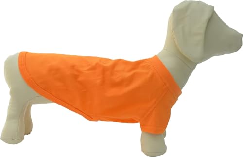 Lovelonglong Hund T-Shirt, 100% Baumwolle, Haustier T-Shirt, Hund-Unterhemd T-Shirts Für Dackel, Corgi Orange D-M von lovelonglong