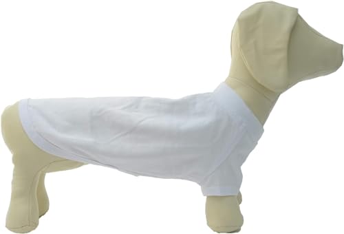 Lovelonglong Hund T-Shirt, 100% Baumwolle, Haustier T-Shirt, Hund-Unterhemd T-Shirts Für Dackel, Corgi White D-M von lovelonglong