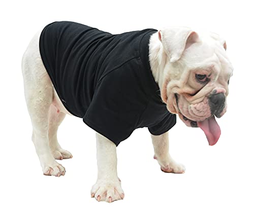 Lovelonglong Hund T-Shirt, 100% Baumwolle, Haustier T-Shirt, Hund-Unterhemd T-Shirts Für Französische Bulldoggen, Englische Bulldoggen, Möpse Black B-S von lovelonglong