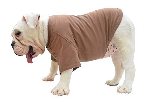 Lovelonglong Hund T-Shirt, 100% Baumwolle, Haustier T-Shirt, Hund-Unterhemd T-Shirts Für Französische Bulldoggen, Englische Bulldoggen, Möpse Coffee B-L von lovelonglong