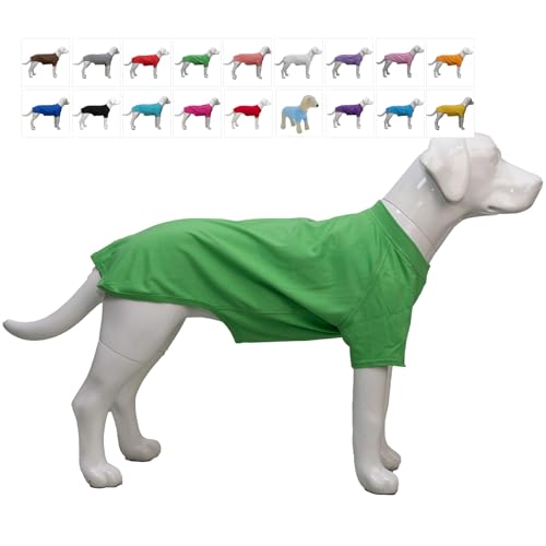 Lovelonglong Hund T-Shirt, 100% Baumwolle, Haustier T-Shirt, Hund-Unterhemd T-Shirts Für Französische Bulldoggen, Englische Bulldoggen, Möpse Green B-L von lovelonglong