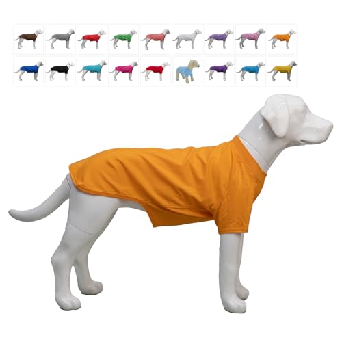 Lovelonglong Hund T-Shirt, 100% Baumwolle, Haustier T-Shirt, Hund-Unterhemd T-Shirts Für Französische Bulldoggen, Englische Bulldoggen, Möpse Orange B-L von lovelonglong