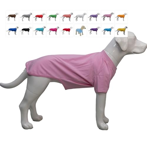 Lovelonglong Hund T-Shirt, 100% Baumwolle, Haustier T-Shirt, Hund-Unterhemd T-Shirts Für Französische Bulldoggen, Englische Bulldoggen, Möpse Pink B-S von lovelonglong