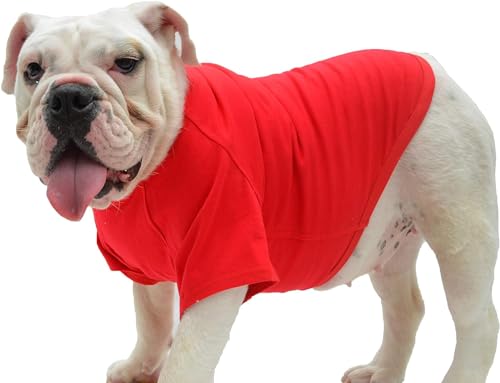 Lovelonglong Hund T-Shirt, 100% Baumwolle, Haustier T-Shirt, Hund-Unterhemd T-Shirts Für Französische Bulldoggen, Englische Bulldoggen, Möpse Red B-M von lovelonglong