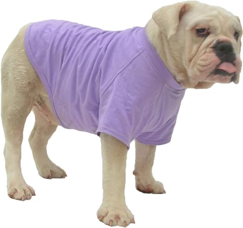 Lovelonglong Hund T-Shirt, 100% Baumwolle, Haustier T-Shirt, Hund-Unterhemd T-Shirts Für Französische Bulldoggen, Englische Bulldoggen, Möpse Violet B-L von lovelonglong