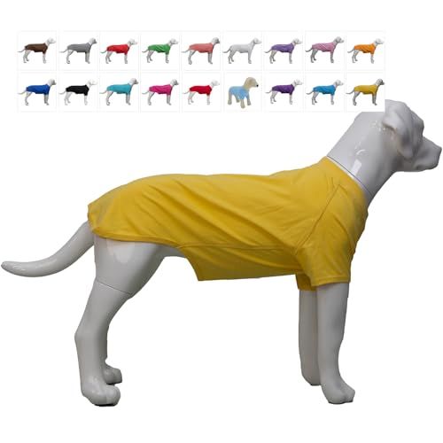 Lovelonglong Hund T-Shirt, 100% Baumwolle, Haustier T-Shirt, Hund-Unterhemd T-Shirts Für große Hunde Yellow XXXXL von lovelonglong