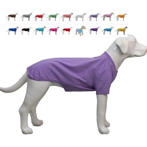 Lovelonglong Hund T-Shirt, 100% Baumwolle, Haustier T-Shirt, Hund-Unterhemd T-Shirts Für kleine Hunde Violet M von lovelonglong