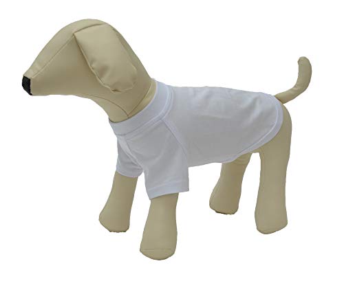 Lovelonglong Hund T-Shirt, 100% Baumwolle, Haustier T-Shirt, Hund-Unterhemd T-Shirts Für kleine Hunde White M von lovelonglong