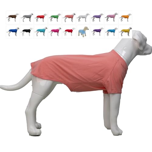 Lovelonglong Hund T-Shirt, 100% Baumwolle, Haustier T-Shirt, Hund-Unterhemd T-Shirts Für mittlere Hunde Lotus Pink XXL von lovelonglong