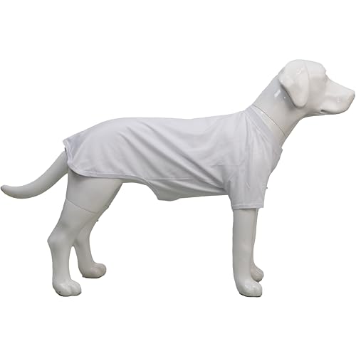 Lovelonglong Hund T-Shirt, 100% Baumwolle, Haustier T-Shirt, Hund-Unterhemd T-Shirts Für mittlere Hunde White XXL+ von lovelonglong