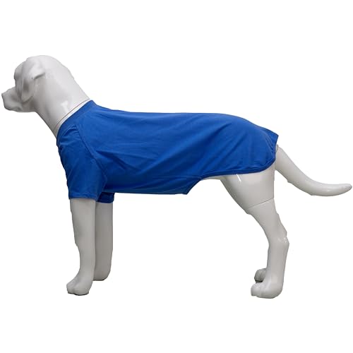 Lovelonglong Hund T-Shirt, 100% Baumwolle, Haustier T-Shirt, Hund-Unterhemd T-Shirts Für mittlere und große Hunde Blue XXL+ von lovelonglong