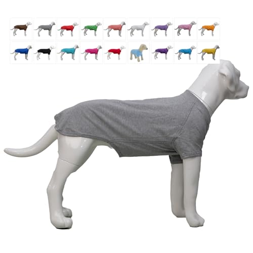 Lovelonglong Hund T-Shirt, 100% Baumwolle, Haustier T-Shirt, Hund-Unterhemd T-Shirts Für mittlere und große Hunde Gray XXL+ von lovelonglong