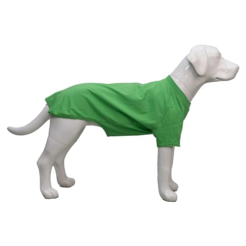 Lovelonglong Hund T-Shirt, 100% Baumwolle, Haustier T-Shirt, Hund-Unterhemd T-Shirts Für mittlere und große Hunde Green XXXL von lovelonglong