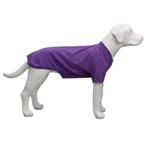 Lovelonglong Hund T-Shirt, 100% Baumwolle, Haustier T-Shirt, Hund-Unterhemd T-Shirts Für mittlere und große Hunde Purple XXL+ von lovelonglong