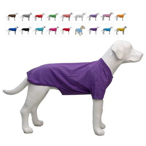 Lovelonglong Hund T-Shirt, 100% Baumwolle, Haustier T-Shirt, Hund-Unterhemd T-Shirts Für mittlere und große Hunde Purple XXXL von lovelonglong