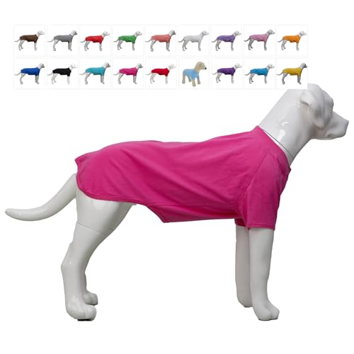 Lovelonglong Hund T-Shirt, 100% Baumwolle, Haustier T-Shirt, Hund-Unterhemd T-Shirts Für mittlere und große Hunde Rosered XXXL von lovelonglong