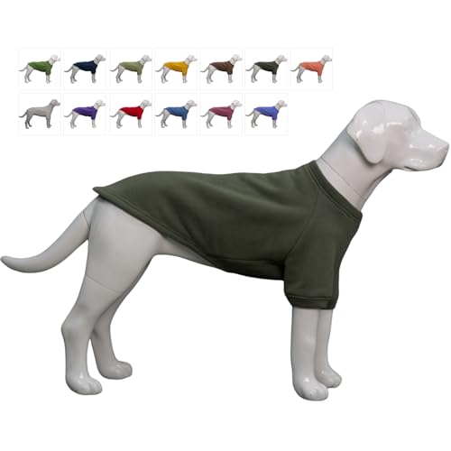 Lovelonglong Hunde-Sweatshirt für kaltes Wetter, Herbst und Winter, Hunde-T-Shirts für kleine, mittelgroße und große Hunde, Armeegrün, Größe L von lovelonglong