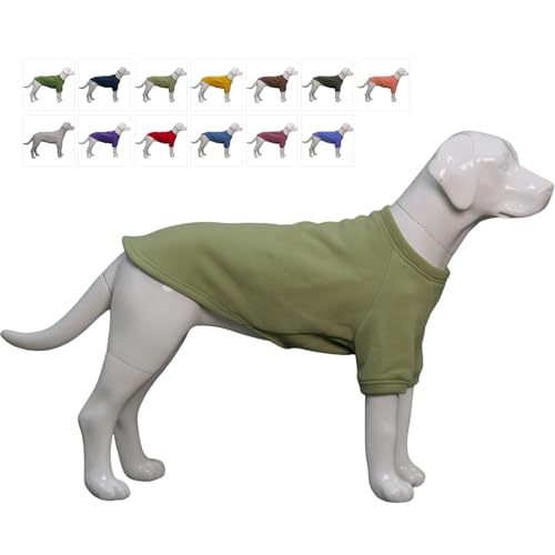 Lovelonglong Hunde-Sweatshirt für kaltes Wetter, Herbst und Winter, Hunde-T-Shirts für kleine, mittelgroße und große Hunde, Grasgrün, Größe L von lovelonglong