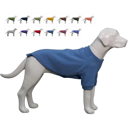 Lovelonglong Hunde-Sweatshirt für kaltes Wetter, Herbst und Winter, Hunde-T-Shirts für kleine, mittelgroße und große Hunde, Meerblau, Größe L von lovelonglong