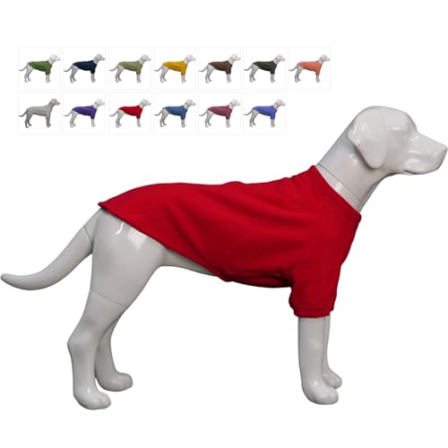 Lovelonglong Hunde-Sweatshirt für kaltes Wetter, Herbst und Winter, Hunde-T-Shirts für kleine, mittelgroße und große Hunde, Rot, Größe XS von lovelonglong