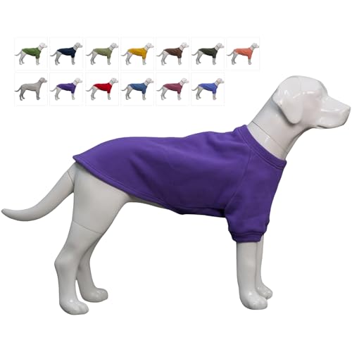 Lovelonglong Hunde-Sweatshirt für kaltes Wetter, Herbst und Winter, Hunde-T-Shirts für kleine, mittelgroße und große Hunde, Violett, Größe XXL von lovelonglong